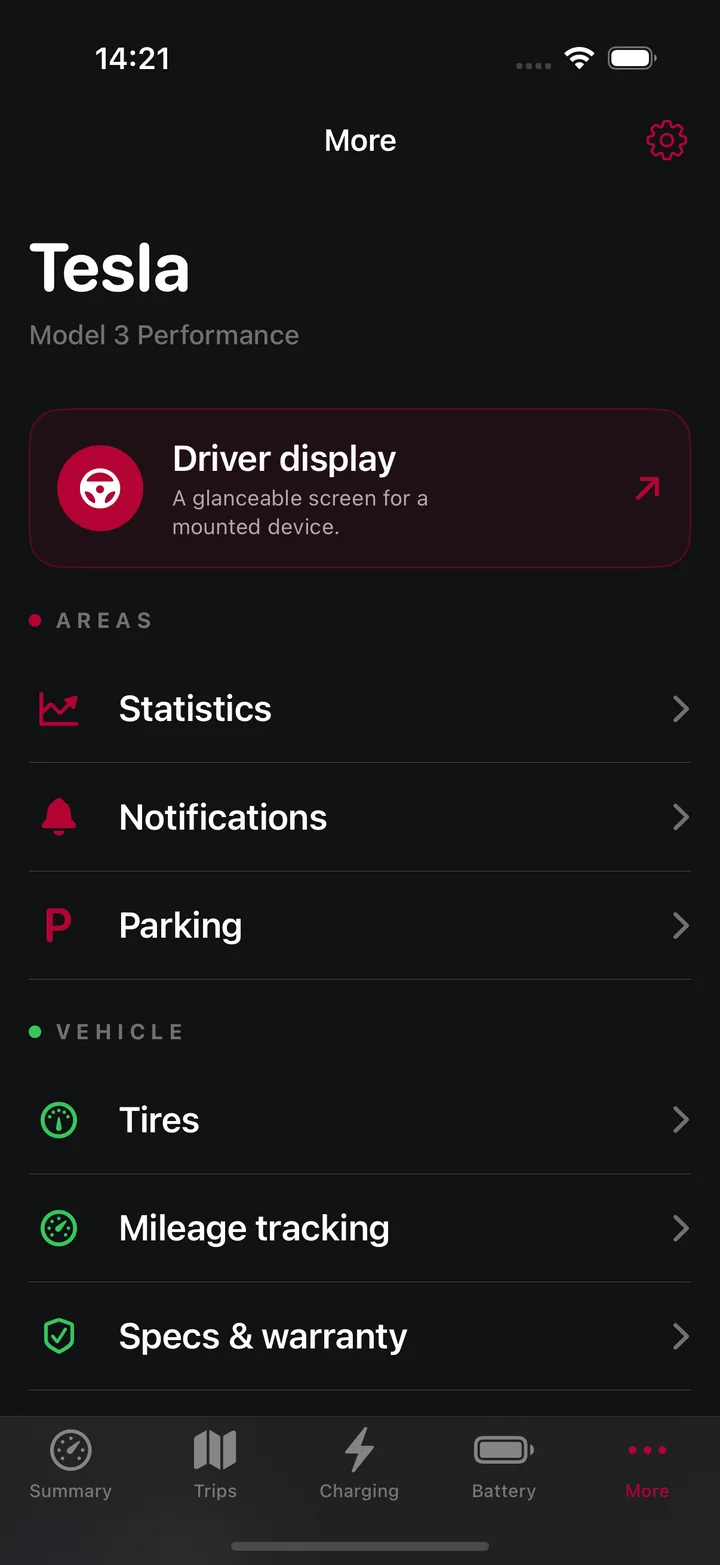 Real Tesstats tools and insights screen in English